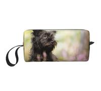 Affenpinscher Césped Perros Negros Monkey Terrier, Bolsa de Maquillaje Bolsa de cosméticos Bolsa de artículos de tocador de Viaje portátil Bolsa de Maquillaje