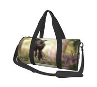 Affenpinscher Césped Perros Negros Monkey Terrier, Bolsa de Viaje de Gran Capacidad, Bolso Redondo, Bolsa de Viaje Deportiva, Bolsa de Mano, Bolsa de Fitness