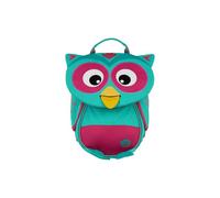 Affenzahn Amico Pequeño Mochila de guardería para niños de 1 a 3 años ergonómica reflectante lengüeta con etiqueta para el nombre, Búho - Turquesa, talla unica