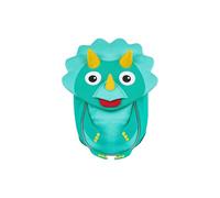 Affenzahn Amigo pequeño mochila infantil sostenible 1-3 años guardería ergonómica con tirador, reflectante y etiqueta con nombre Dinosaurs - Verde