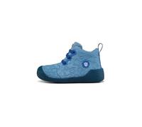 Affenzahn Lauflerner Starty - Zapatillas de transición (piel, cálidas, coloridas, con trabilla y cordones, tallas 19-26), Tiburón Azul, 23 EU