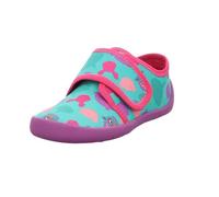 Affenzahn Pantufla Algodón Movy con cierre autoadherente, antideslizantes, flexibles y ligeras, ideales para guardería y jardín de infancia, tallas 21 a 32 Búho - Turquesa