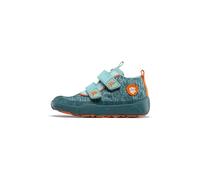 Affenzahn Zapatos descalzos de piel Buddy con cierre de velcro, suaves, antideslizantes, flexibles, reflectantes, para niños y niñas en tamaño 21-32, Conejo Petrol, 29 EU