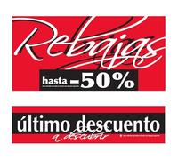 Affichesstore 30796 - Kit 2 Posters Rebajas hasta 50% Final Descuento L115 H56 cm - 170g. Papel - Calidad de serigrafía - tintas Brillantes