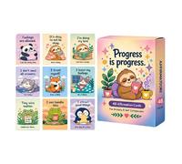 Affirmation Cards for Kids - 48 Piece Daily Inspirational Set, 3.07x4.84x0.79 Inch Cute Children Encouragement Deck, Empowering Classroom Resource, Mindfulness Meditation Aid for Home and School