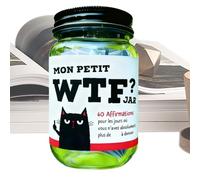 Affirmation Jar, 60 Humorous Inspirational & Gratitude Messages, Desktop with Motivational Cards, Fun Gift for Adults Students Friends, Home Dorm Office Bookshelf Daily Positivity and Encouragement