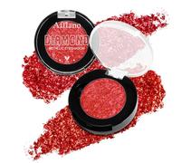 Afflano Sombras de ojos rojas con purpurina individual, altamente pigmentada, sombra de ojos roja, paleta de sombras de ojos rojas, color rojo rubí, maquillaje de cara roja para maquillaje gótico