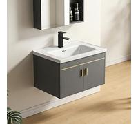 Affodwzun Armario con Espejo montado en la Pared y Debajo del Lavabo, Juego de Muebles de baño con Lavabo de cerámica, Lavabo con Armario bajo para Espacios pequeños (Mueble Espejo, 28inin)