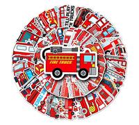 Affoto 50 Uds Camiones de Bomberos Pegatinas para Niños y Niñas,Adolescentes Portátiles,Maleta,Bicicletas,Monopatín,Guitarra,Casco,Equipaje,Coche,Fire Truck Impermeable Stickers de Vinilo