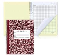 Affrolling 1 cuaderno de laboratorio autocopiable de 8.5 x 11 pulgadas, 50 juegos de páginas, 100 páginas, cuaderno de computación de ingeniería de laboratorio, cuadrícula científica, encuadernación