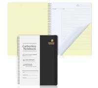 Affrolling 1 cuaderno de laboratorio autocopiado con banda elástica de 8.5 x 11 pulgadas, 50 juegos de páginas, 100 páginas, cuadrícula científica (negro)