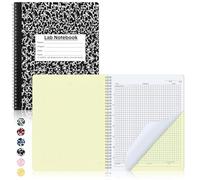Affrolling 1 cuaderno de laboratorio autocopiado de carbono de 8.5 x 11 pulgadas, 75 juegos de páginas, 150 páginas, cuaderno de computación de ingeniería de laboratorio, cuaderno de computación