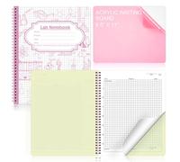 Affrolling 1 cuaderno de laboratorio autocopiado de carbono de 8.5 x 11 pulgadas, cuaderno de computación química de ingeniería de laboratorio, cuadrícula científica, contiene 50 juegos de páginas