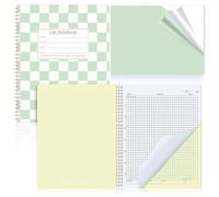 Affrolling Cuaderno de laboratorio autocopiado de tablero de ajedrez, 21 x 28 cm, 25 juegos de páginas, 53 páginas, total de laboratorio, ingeniería, química, computación, ciencias, cuadrícula para