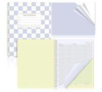 Affrolling Cuaderno de laboratorio autocopiado de tablero de ajedrez, 21 x 28 cm, 25 juegos de páginas, 53 páginas, total de laboratorio, ingeniería, química, computación, ciencias, cuadrícula para