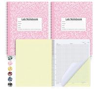 Affrolling Paquete de 2 cuadernos de laboratorio autocopiados de carbono de 8.5 x 11 pulgadas, 25 juegos de páginas, 50 páginas, cuaderno de computación de ingeniería, química, cuadrícula científica
