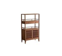 AFGFGHES Estantería para Libros Estantería de Madera de Estilo Chino, Juego de té, Vitrina for té, Vitrina Lateral de Olmo, estantería Estantes De Almacenamiento