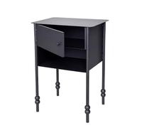 AFGFGHES Mesa auxiliar de sofá retro de lados estrechos, mesa auxiliar moderna para sala de estar, mesa de centro pequeña, mesa de café negra simple para sala de estar