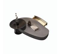 AFGFGHES Mesa De Centro Pequeña Mesa de Centro de Estilo nórdico de Acero Inoxidable Ovalada Sencilla for apartamento pequeño, Sala de Estar, Mesa Auxiliar combinada Mesas De Salón