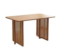 AFGFGHES Mesa De Comedor Mesa De Comedor De Madera Maciza Rectangular De Ratán Simple For El Hogar, Sala De Estar, Mesa De Comedor De Mimbre Retro Mesa De Cocina