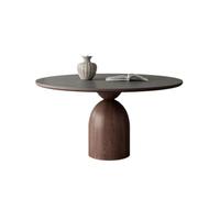 AFGFGHES Mesa De Comedor Mesa De Comedor De Pizarra De Madera Maciza De Color Nogal Retro, Mesa De Comedor Creativa For El Hogar, Mesa De Comedor Redonda Mesa De Cocina(S:120CMX120CMX75CM)