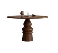 AFGFGHES Mesa De Comedor Mesa De Comedor Pequeña De Madera Maciza De Estilo De Mediados De Siglo, Mesa Redonda, Mesa De Comedor Retro Creativa De Color Nogal Mesa De Cocina