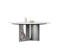 AFGFGHES Mesa De Comedor Mesa Redonda de Pizarra de 47 Pulgadas con Plato Giratorio, Mesa de Comedor for el hogar, Mesa de Juegos, Mesa de Centro for balcón, Mesa de Debate Mesa De Cocina