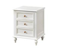 AFGFGHES Mesitas De Noche Mesita De Noche Blanca De Tres Cajones For El Hogar, Mueble De Almacenamiento Sencillo De Madera Maciza For Sala De Estar. Muebles De Dormitorio