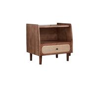 AFGFGHES Mesitas De Noche Mesita de Noche de Madera de ratán, Armario de Almacenamiento for el hogar, Hotel, Estilo WABI-sabi, Armario pequeño, mesita de Noche Muebles De Dormitorio