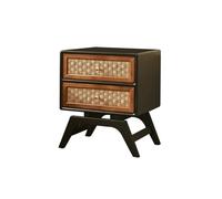 AFGFGHES Mesitas De Noche Mesita de Noche de ratán de Madera, Armario de Almacenamiento Sencillo for Dormitorio, Armario de Almacenamiento for mesita de Noche for el hogar Muebles De Dormitorio