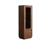 AFGFGHES Mueble para Licores 50×40×150cm Vitrina de Nogal Macizo, Mueble de Almacenaje Minimalista para Hogar, Apto para Bibliotecas y Salones Armario De Almacenamiento
