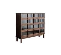 AFGFGHES Mueble para Licores Mueble de Almacenamiento multirejilla de Nogal de 150 x 40 x 120 cm, Vitrina de Vino de Madera Maciza for Guardar Juegos de té Armario De Almacenamiento