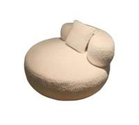 AFGFGHES - Sofá pequeño de terciopelo de cordero, de moda y simple, para sala de estar, balcón, pequeño sofá redondo informal y perezoso para la sala de estar