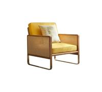 AFGFGHES Sofá Pequeño Sillón pequeño de ratán Retro, sillón de Madera Adecuado for recepción, reunión, negociación, cafetería de Hotel Sofás para Sala De Estar(A)