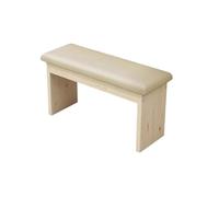 AFGFGHES Taburete bajo de madera maciza para el hogar, taburete ampliado con cojín, taburete largo de cuero de pino para comedor, banco de zapatos, cambiador de zapatos