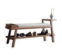 AFGFGHES Taburete De Entrada El Taburete Para Cambiar Zapatos De Madera Maciza De Nogal Puede Sentarse Y Usar El Zapatero De La Puerta De Casa Taburete Para Cambio De Zapatos