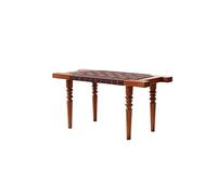 AFGFGHES Taburete de entrada, taburete de mesita de noche, de madera, banco para zapatos de porche, reposapiés, banco largo trenzado, taburete para tienda de ropa, taburete para cambio de zapatos (B)