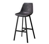 AFGFGHES Taburete Silla Alta de Hierro Forjado con Respaldo Simple y cómodo de Estilo nórdico, Taburete Alto de Cuero Retro for Bar, Silla de Comedor for cafetería Taburete Alto(E)
