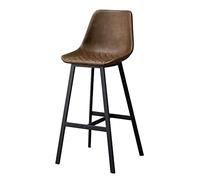 AFGFGHES Taburete Silla Alta de Hierro Forjado con Respaldo Simple y cómodo de Estilo nórdico, Taburete Alto de Cuero Retro for Bar, Silla de Comedor for cafetería Taburete Alto(C)