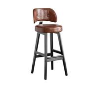 AFGFGHES Taburete Silla De Bar De Cuero Retro, Silla Alta Sencilla con Respaldo For Isla De Cocina Y Hogar Taburete Alto(A)