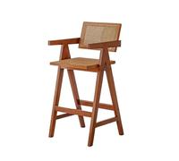 AFGFGHES Taburete Silla De Bar De Ratán De Madera Maciza, Moda Nórdica, Cafetería For El Hogar, Silla De Bar Moderna Taburete Alto