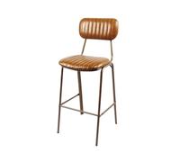 AFGFGHES Taburete Silla De Barra De Hierro De Estilo Industrial, Silla De Bar Alta, Paquete Suave Nórdico, Silla Retro Taburete Alto(A)