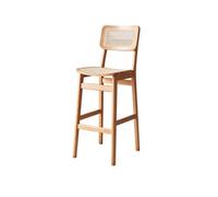 AFGFGHES Taburete Silla de ratán de Madera reclinable, Silla de Bar for Hotel, B&B, Taburete Alto con Respaldo for Sala de Estar Taburete Alto