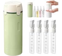 AFGQIANG Botella dispensadora de viaje 4 en 1 para artículos de tocador, contenedores portátiles a prueba de fugas recargables con escala y etiqueta, contenedores de viaje recargables a prueba de