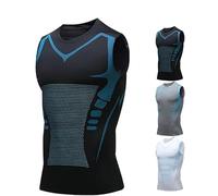 AFGQIANG Camiseta sin mangas con forma iónica 2026, camiseta sin mangas de compresión para hombre, siente el poder de la confianza, energía y fuerza, construye un cuerpo tonificado, Negro, XXL