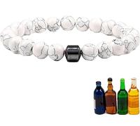 AFGQIANG Pulsera antialcohol, pulsera magnética ajustable antialcohol, cuenta magnética para reducir la necesidad de beber, aliviar la ansiedad y el estrés, talla única, Imán de neodimio, germanio y