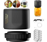 AFGQIANG True Bright Mason Jar Sealer, Vacuum Sealing Machine - 2 in 1, Fits Regular & Wide Mouth Jars, Electric Pump, Long Range Battery, Cordless & Lightweight
