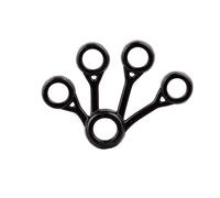 AFH-Webshop Finger Extension Exerciser Deluxe | Entrenador de manos | Entrenador de dedos | 6 resistencias diferentes (6º negro (extrafuerte)