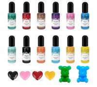 afhgdjr 12 10 ml de pigmentos de color para polvo de fundición, 12 colores, para polvo de fundición, hormigón, yeso, revestimientos de cemento y cerámica