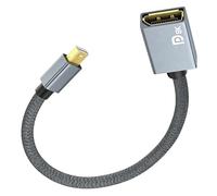 afhgdjr Adaptador Mini Displayport a Displayport 8K @60Hz 4K @144Hz, Mini DP 1.4 a DP, cable de nailon con HDR HBR3 G-Sync FreeSync, adaptador Mini DP a DP para ordenador portátil/MacBook//Monitor/VR